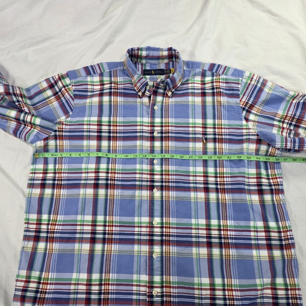 Ralph Lauren Extra Big Multicolor Plaid Long Sleeve Button Down Shirt. 1XB - Picture 7 of 9